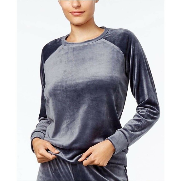 Alfani Women s Thermal V-Neck Pajama Hoodie Gray Size XS